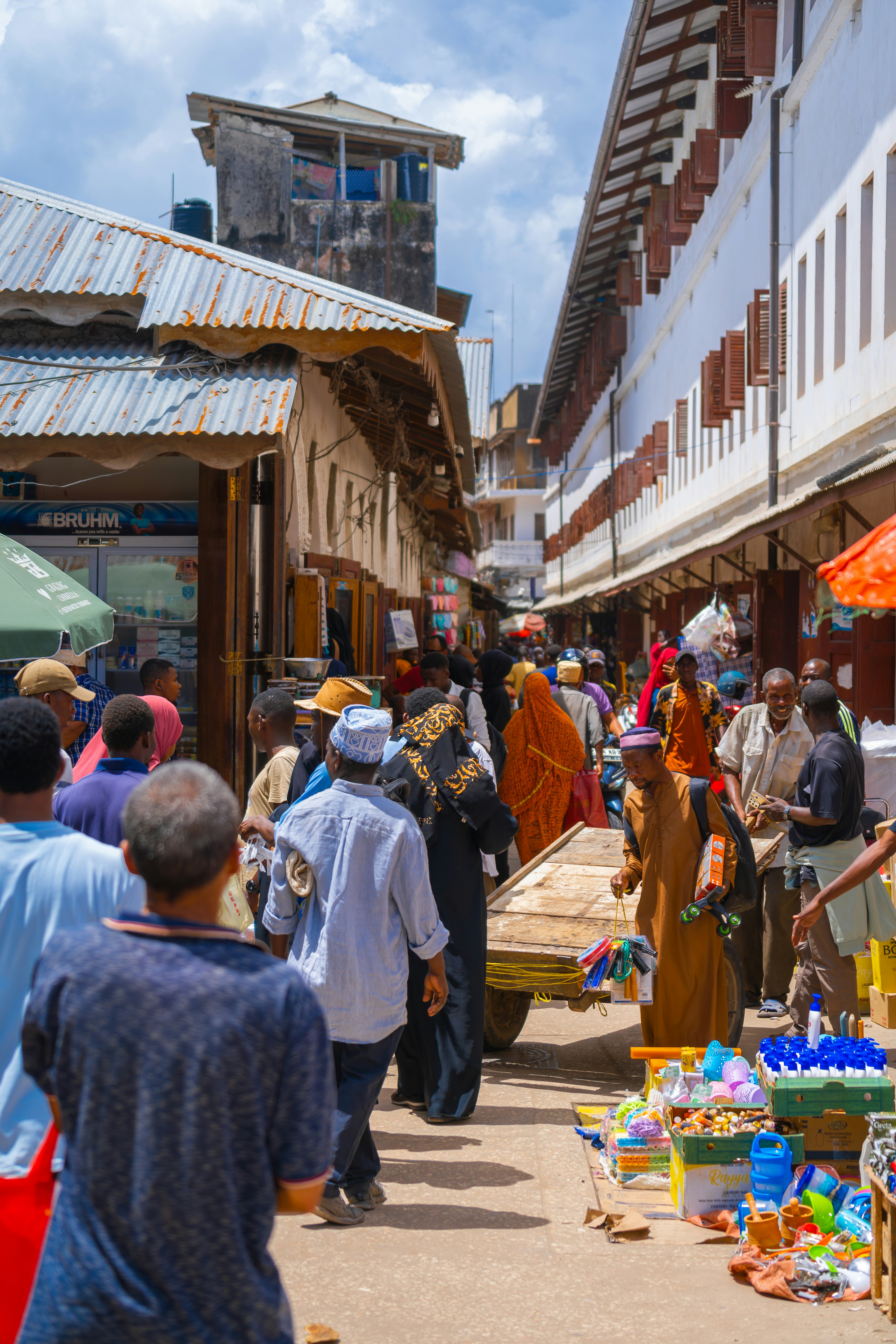 Vibrant local street market in Zanzibar